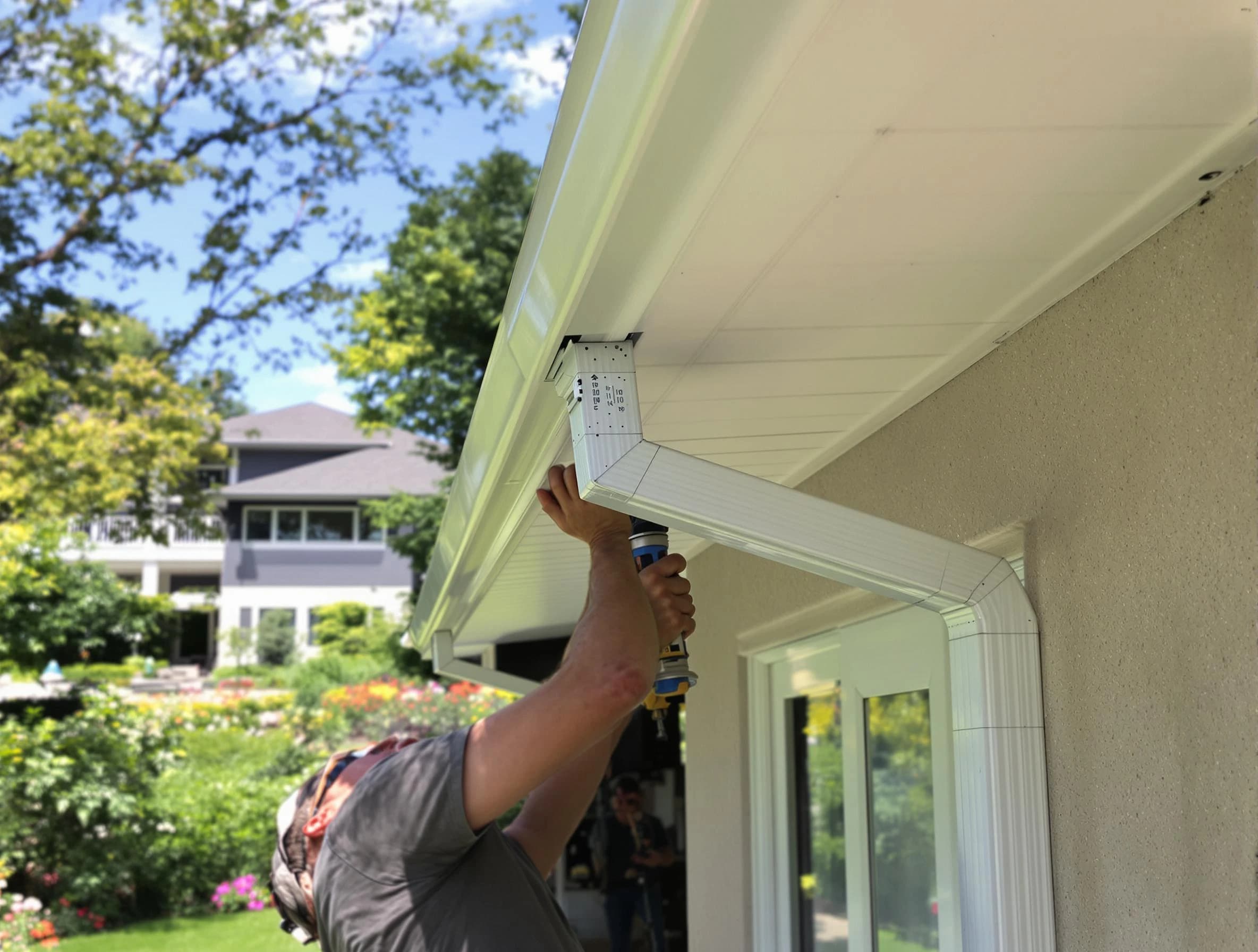 Lyndhurst Roofing Company technicians performing gutter installation in Lyndhurst, OH