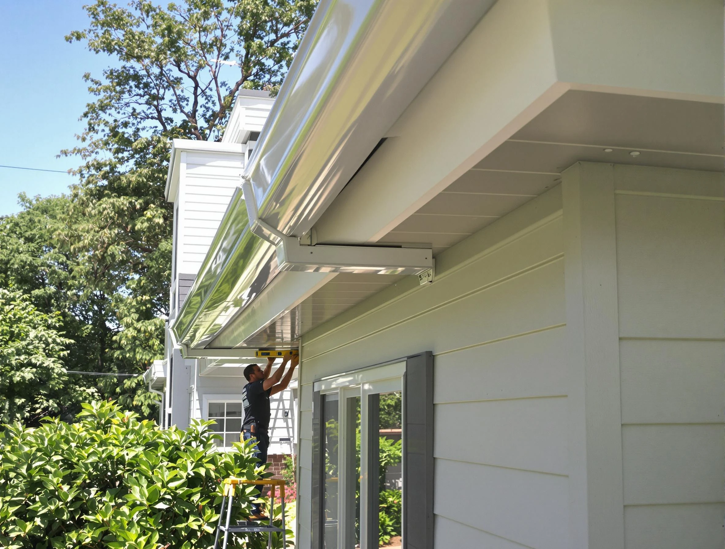 Properly aligned gutter system installed by Lyndhurst Roofing Company in Lyndhurst, OH