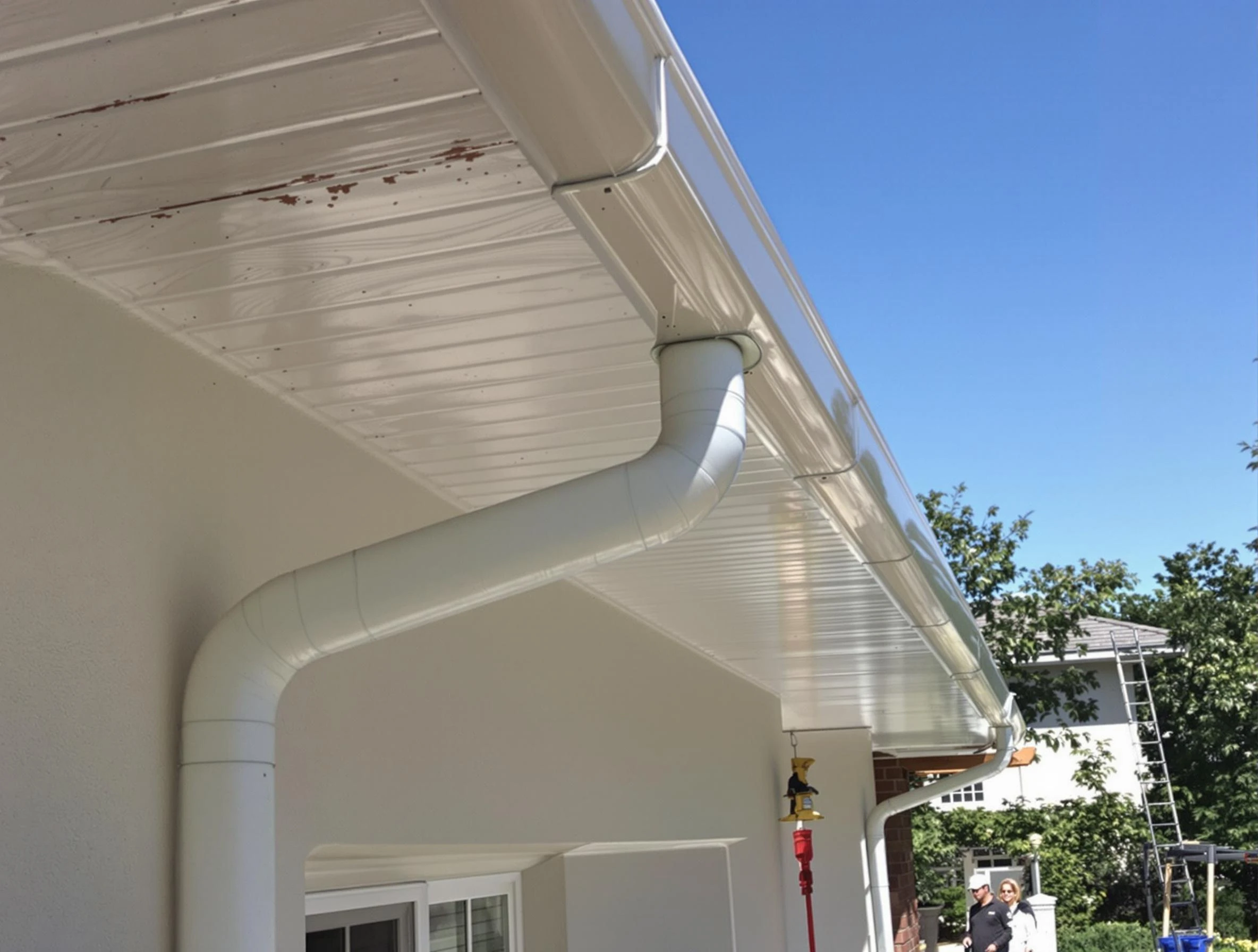 On-site seamless gutter fabrication by Lyndhurst Roofing Company in Lyndhurst, OH